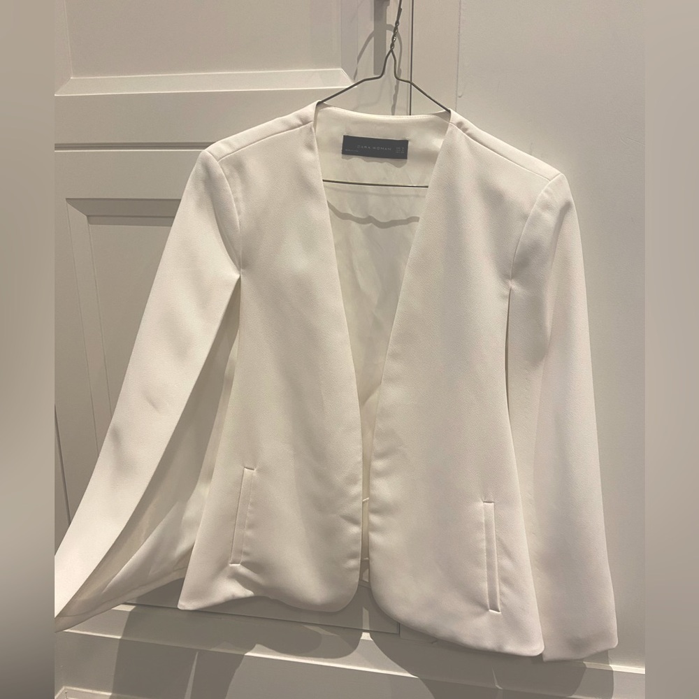 Zara cape blazer - white, size S